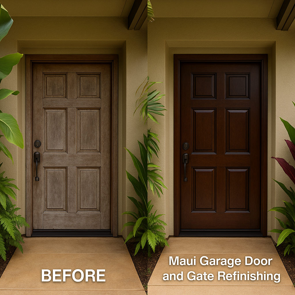 Maui Garage Door and Gate Refinishing Entry Door