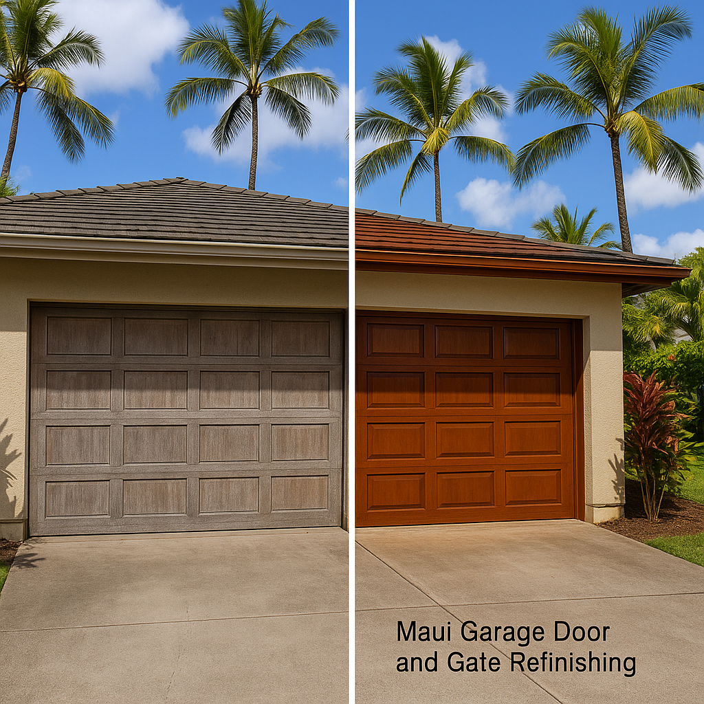 Maui Garage and Gate before and after