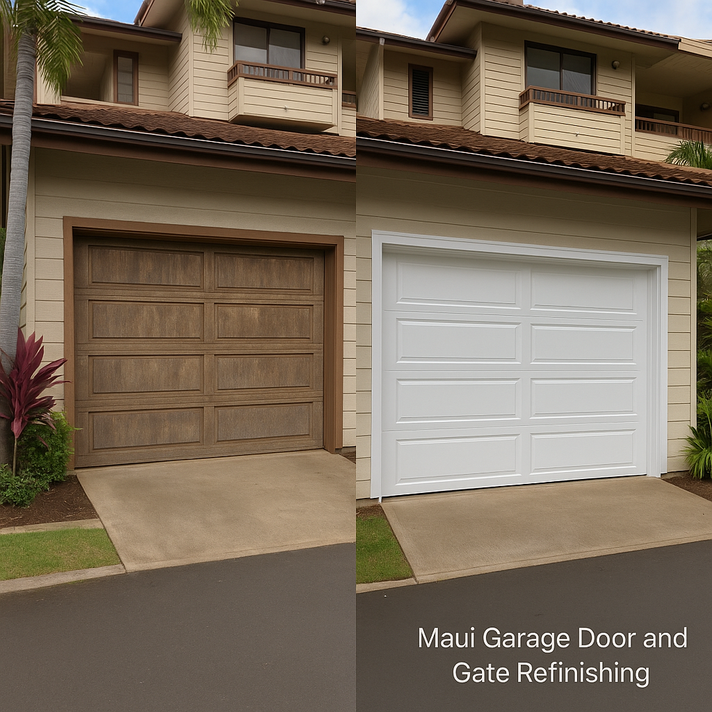 Maui Garage and Gate before and after